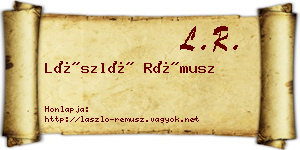 László Rémusz névjegykártya